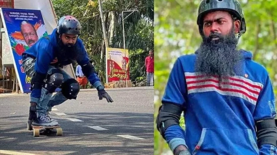 സ്കേറ്റിങ് ബോർഡിൽ കശ്മീരിലേക്ക് പുറപ്പെട്ട മലയാളിക്ക് ഹരിയാനയിൽ ദാരുണാന്ത്യം
