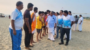 
                        വേൾഡ് ഫൂട്ട് വോളി: ഇന്ത്യൻ ടീം പരിശീലനം തുടങ്ങി; കായിക മേഖലയ്ക്ക് പുത്തൻ ഉണർവെന്ന് ടി. പി. ദാസൻ  