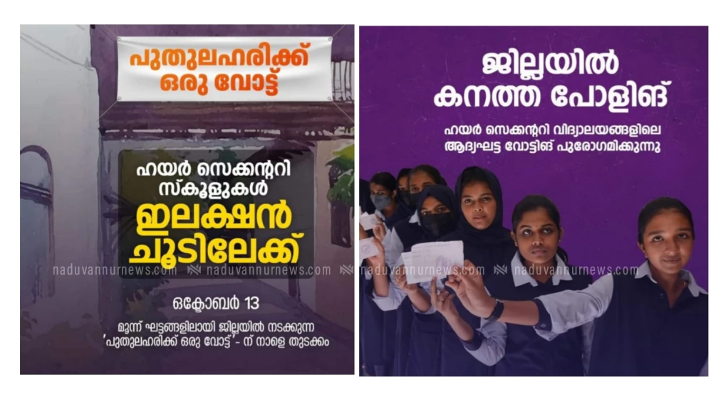 'പുതുലഹരിക്ക് ഒരു വോട്ട്' - ജില്ലയിലെ ഹയർ സെക്കന്ററി വിദ്യാലയങ്ങളിൽ  വോട്ടിങ് പുരോഗമിക്കുന്നു
