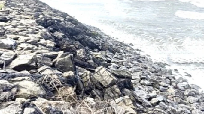 ബേപ്പൂർ തീരത്ത് ഗാബിയോൺ കടൽഭിത്തിയും കടലെടുക്കുന്നു