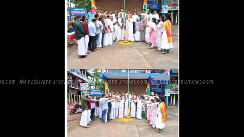 സ്വാതന്ത്ര്യദിനം വർണശബളമായി ആഘോഷിച്ച് ഉള്ളിയേരിയിലെ വ്യാപാരികൾ