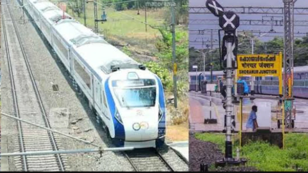വന്ദേ ഭാരത് എക്സ്പ്രസ് ഷോർണൂരിൽ വഴിയിൽ കുടുങ്ങി