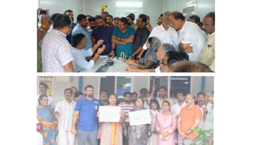 ദേശീയപാത വെള്ളക്കെട്ടിൽ മുങ്ങുന്നതിൽ പ്രതിഷേധിച്ച് നന്തിയിലെ വഗാഡ് വക ഓഫീസ് ഉപരോധിച്ചു