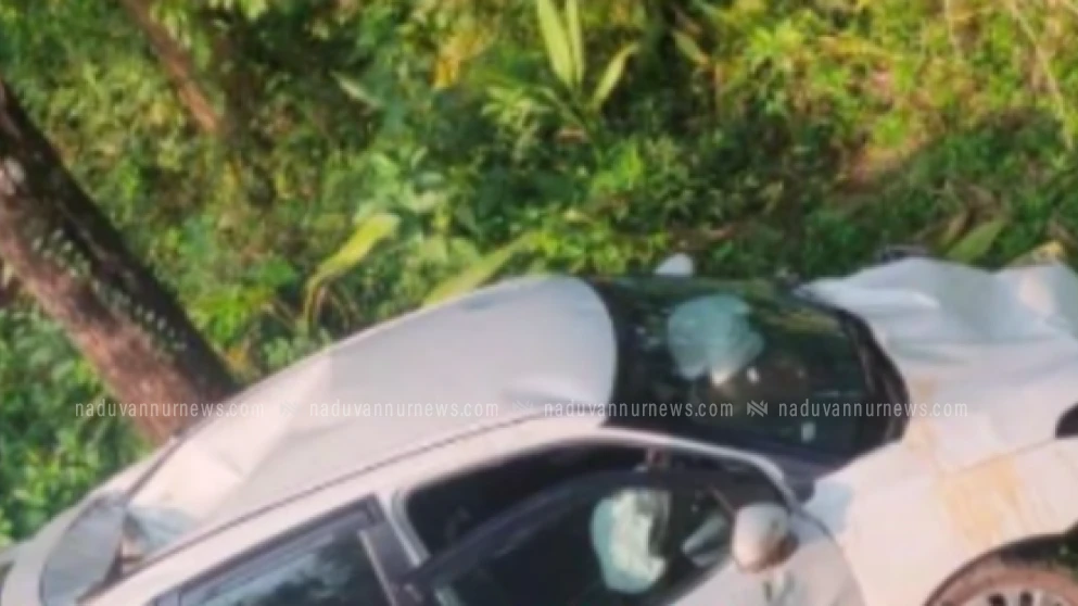  പേരാമ്പ്ര ബൈപ്പാസിൽ കാർ നിയന്ത്രണം വിട്ട് പറമ്പിലേക്ക് വീണ് നാല് പേർക്ക് പരിക്ക്