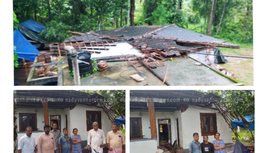 കനത്ത മഴയിൽ ഊരള്ളൂരിൽ വീട് തകർന്നു