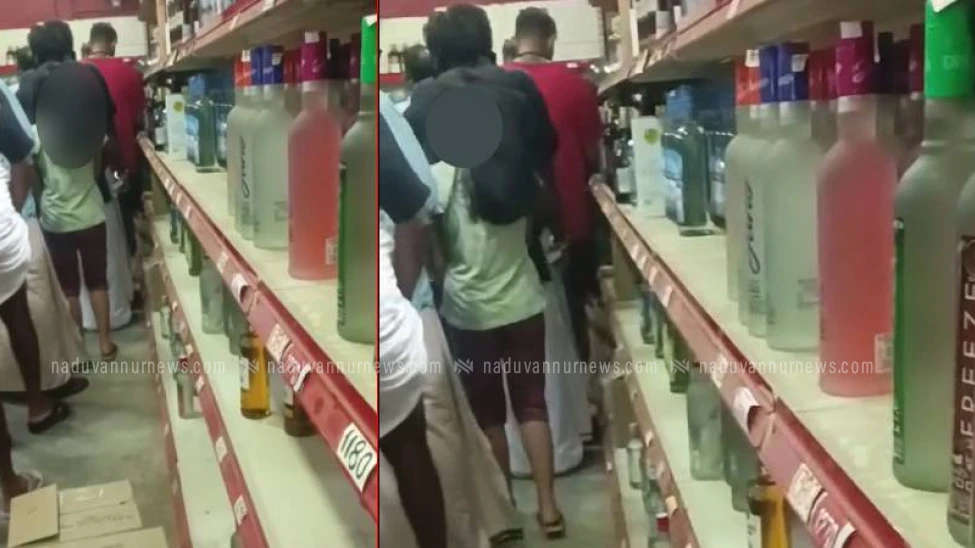 ബാലികയെ അച്ഛൻ ബീവറേജസ് ക്യൂവിൽ മദ്യം വാങ്ങാൻ നിർത്തിച്ചു