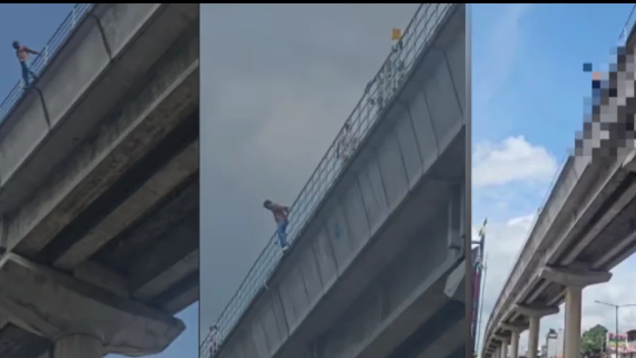 എറണാകുളം കൊച്ചിയിൽ മെട്രോ ട്രാക്കിന് മുകളിൽ നിന്ന്  റോഡിലേക്ക് ചാടിയ യുവാവ് മരിച്ചു