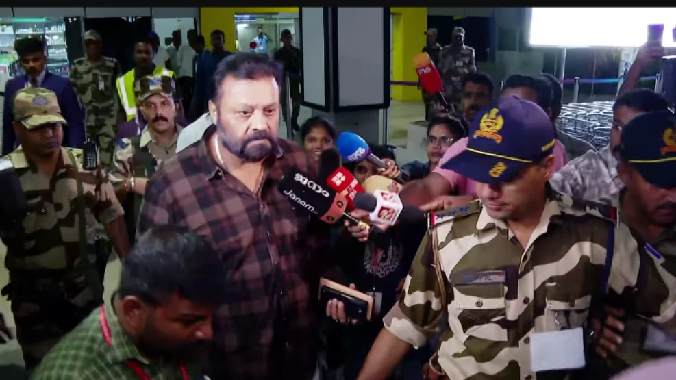 സുരേഷ് ഗോപി തൃശൂരില്‍; മുദ്രാവാക്യം മുഴക്കി സ്വീകരിച്ച് ബിജെപി പ്രവര്‍ത്തകര്‍