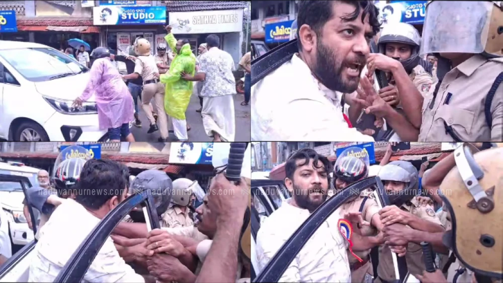 വടകരയിൽ ഷാഫി പറമ്പിൽ എം.പി.യെ ഡിവൈഎഫ്ഐ വഴിയിൽ തടഞ്ഞു