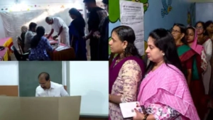 തദ്ദേശപ്പോരിൻ്റെ രണ്ടാം ഘട്ട വോട്ടെടുപ്പ് തുടങ്ങി, പലയിടത്തും മെഷീൻ തകരാർ