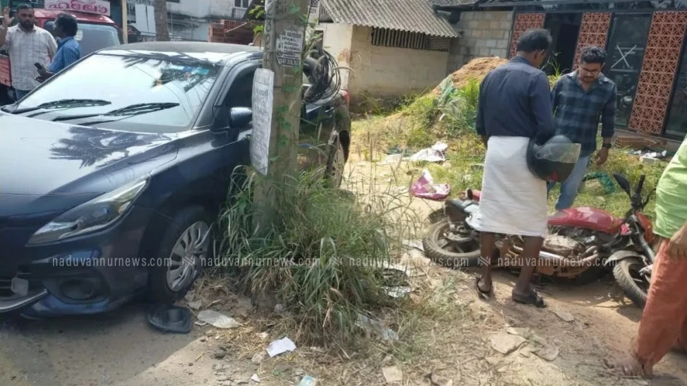  തിരുവങ്ങൂരിൽ ബൈക്കും കാറും കൂട്ടിയിടിച്ച് അപകടം