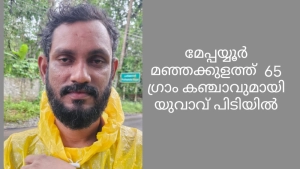 
                        മേപ്പയ്യൂർ മഞ്ഞക്കുളത്ത്  65 ഗ്രാം കഞ്ചാവുമായി യുവാവ് പിടിയിൽ