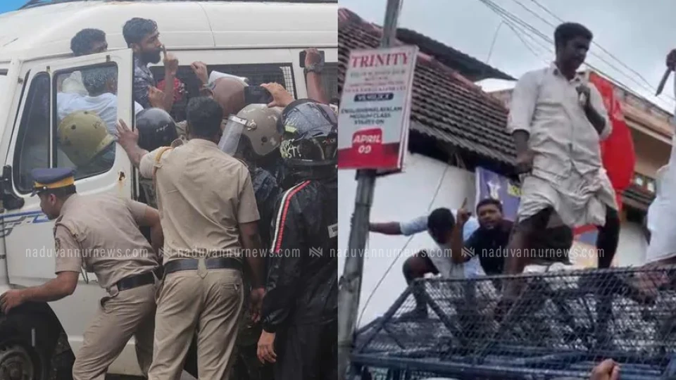 മിഥുന്റെ മരണത്തിൽ വ്യാപക പ്രതിഷേധം ബാരിക്കേഡ് തകർത്ത് പ്രതിഷേധക്കാർ