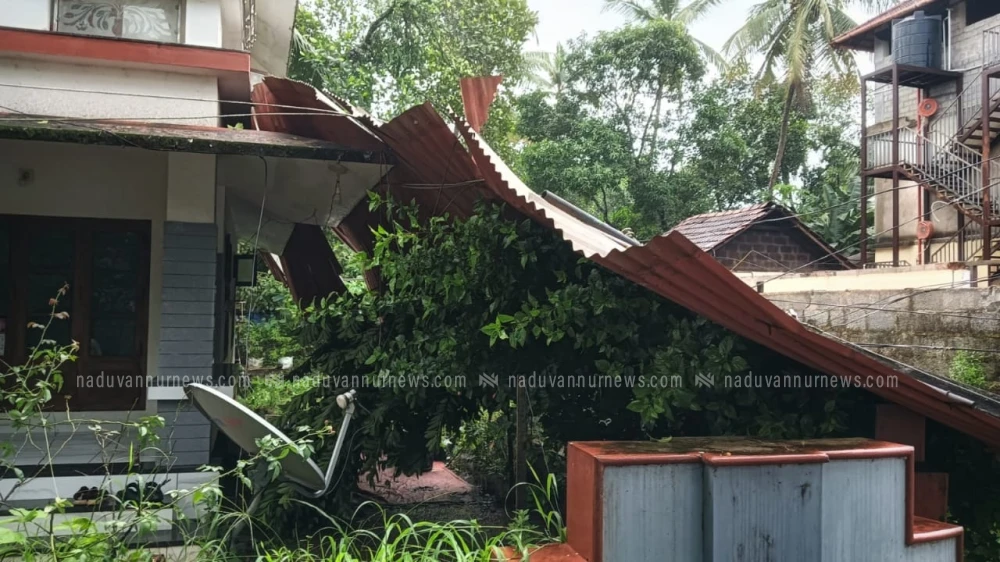  കൂത്താളിയിൽ ഇന്ന് പുലർച്ചെയുണ്ടായ ശക്തമായ ചുഴലിക്കാറ്റിൽ വൻനാശനഷ്‌ടം