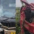 സ്വകാര്യ ബസ് കാറിലിടിച്ച്, അപകടത്തിൽ രണ്ട് പേർക്ക് പരിക്കേറ്റു