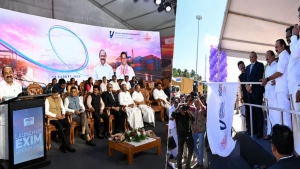 വിഴിഞ്ഞം സമ്പൂർണ്ണ കയറ്റുമതി- ഇറക്കുമതി മുഖ്യമന്ത്രി വി ഡി സതീശൻ ഫ്ലാഗ് ഓഫ് ചെയ്തു