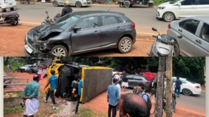 കുന്നമംഗലത്ത് കാറും ലോറിയും കൂട്ടിയിടിച്ച് അപകടം
