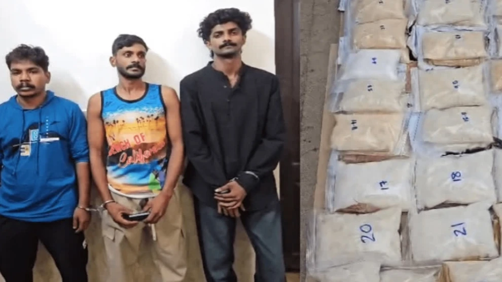  12.8 കിലോഗ്രാം എംഡി എം എയുമായി മൂന്നു യുവാക്കൾ അറസ്റ്റിൽ