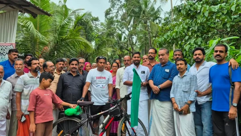  അഭിലാഷ് പുത്തഞ്ചേരി തൂഫാൻ സൈക്കിൾ യാത്ര കഴിഞ്ഞ് തിരിച്ചെത്തി