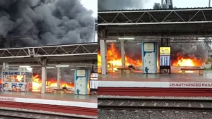 തൃശൂര്‍ റെയില്‍വേ ബൈക്ക് പാര്‍ക്കിംഗില്‍  തീപിടുത്തത്തിൽ 600 ബൈക്കുകൾ കത്തി നശിച്ചു