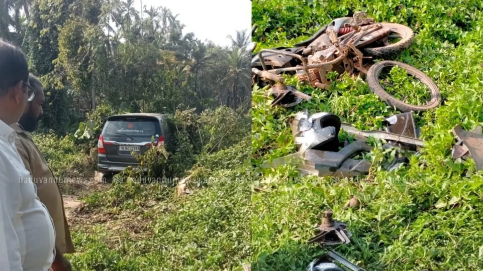  കോഴിക്കോട് മുണ്ടിക്കൽതാഴത്ത് കാറും ബൈക്കും കൂട്ടി ഇടിച്ച് ഒരാൾക്ക് പരിക്ക്