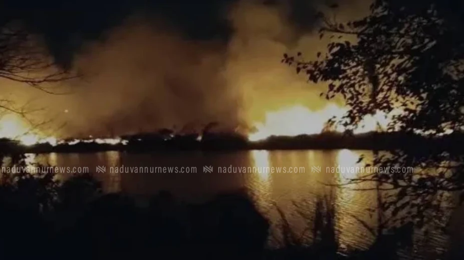  ഭാരതപ്പുഴയില്‍ വീണ്ടും തീപ്പിടിത്തം; രണ്ട് ഏക്കര്‍ സ്ഥലം കത്തിനശിച്ചു