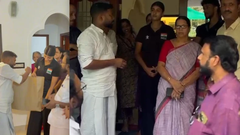 വോളി ബോൾ താരം അനുനിതയെ വി ടി സൂരജ് എം എൽ എ ആദരിച്ചു.