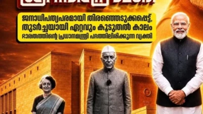 പ്രധാനമന്ത്രി പദത്തിൽ റിക്കോർഡ് തകർത്ത് മോദി