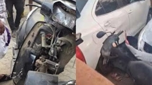 കോരങ്ങാട് അങ്ങാടിയിൽ കാറും സ്‌കൂട്ടറും കൂട്ടിയിടിച്ച് സ്‌കൂട്ടർ യാത്രക്കാരായ രണ്ടു പേർക്ക് പരിക്ക്