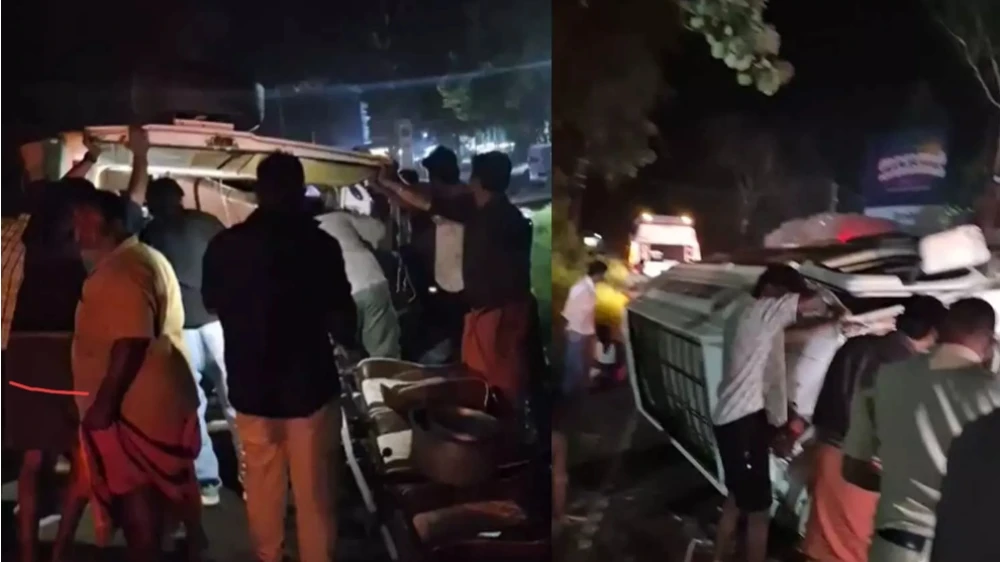  സുൽത്താൻബത്തേരിക്കടുത്ത് ട്രാവലർ   മറിഞ്ഞ് രണ്ടുപേർ മരിച്ചു