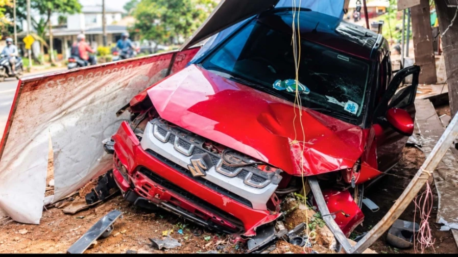  കുറ്റ്യാടിയിൽ കാർ നിയന്ത്രണംവിട്ട് അപകടം കുട്ടികളടക്കം നാല് പേർക്ക് പരിക്ക്