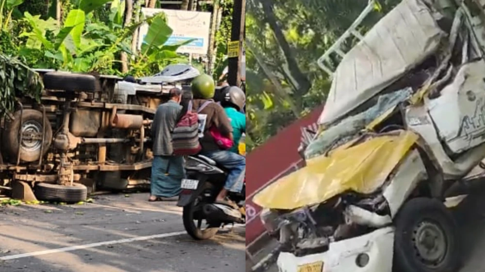  നടുവണ്ണൂരിൽ പിക്കപ്പ് മറിഞ്ഞ് ഡ്രൈവർക്ക്  പരിക്ക്