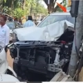 കൊടുവള്ളിയിൽ നിയന്ത്രണം വിട്ട ‌‌കാറിടിച്ച് നിരവധി വാഹനങ്ങൾ തകർന്നു.