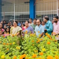അവിടനെല്ലൂർ സ്കൂളിൽ ചെണ്ടുമല്ലി കൃഷി വിളവെടുത്തു