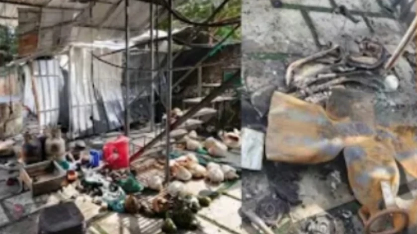  ഗ്യാസ് സിലിണ്ടർ പൊട്ടിത്തെറിച്ച് വീട് ഭാഗികമായി തകർന്നു