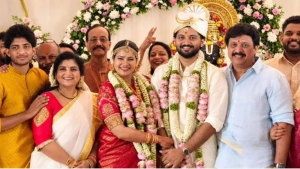 മുൻമന്ത്രി ഗണേഷ് കുമാറിന്റെ  മകൻ ആദിത്യ കൃഷ്ണൻ തമ്പി വിവാഹിതനായി