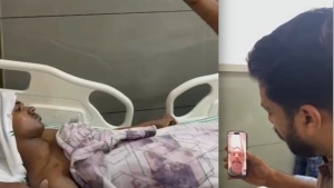 വന്യജീവി ആക്രമണത്തിൽ പരിക്കേറ്റ  മുഹമ്മദ് സിനാനെ ഷാഫി പറമ്പിലും കെഎം അഭിജിത്തും സന്ദർശിച്ചു
